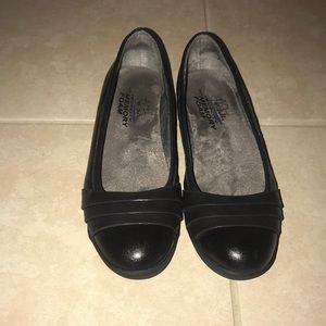 Black memory foam flats.